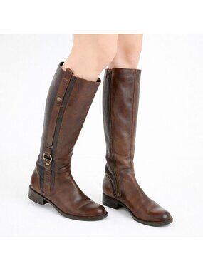 Blondo Varda Waterproof Brown Leather Knee High Riding Boots Women's Size 8